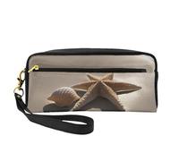 Starfish Seashell Sandy Beach Print Women Makeup Bag Cosmetic Pouch Stationery Pencil Case Toiletry Travel Companion