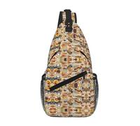 Starfish Seashell Sandy Beach Theme Crossbody Sling Bag Crossbody Shoulder Chest Bag Shoulder Strap Waist Fanny Pack Men Women
