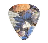 Starfish Seashell Sandy Beach Theme Guitar Paddle Set Of 12, Suitable For Guitar, Yukri, 3 Thicknesses