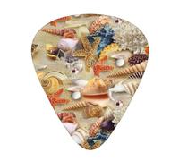 Starfish Seashell Sandy Beach Theme Guitar Picks Set-Premium Abs Material,Various Thicknesses-Enhance Your Playing Experience