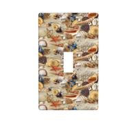 Starfish Seashell Sandy Beach Theme Print Switch Plate Covers,1 Gang Wall Plate Single Toggle Light Switch Cover Plate