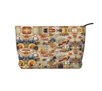 Starfish Seashell Sandy Beach Theme Versatile Corduroy Makeup Bag – Toiletry Organizer & Cosmetic Bag – Soft, Durable & Travel-Friendly