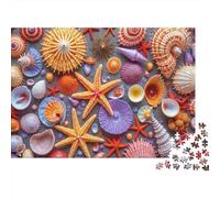 Starfish Seashells 1000 Piece Jigsaw Puzzle Paper Jigsaw Puzzle for Adults Relax Home Decor Family Activity 52x38cm/1000pcs