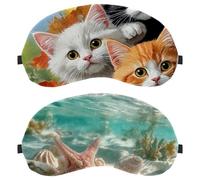 Starfish Shell 2-Pack Eye Patch and Eye Masks Set, Light-Blocking, Soft, Breathable Sleep Mask Kit