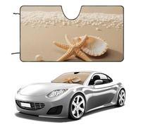 Starfish Shell and Beach Car Windshield Sun Shade Keep Car Interior Cool 51"x28" Folding Front Window Sun Shade, Heat Shield for SUV, Truck, Blocks UV