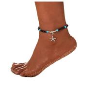 Starfish Shell Anklet Bracelet Boho Turquoise Pearl Anklet Conch Heart Beads Summer Beach Foot Chain Jewelry for Women Girls (Style A)