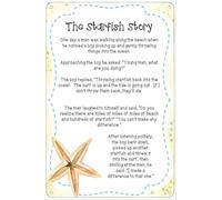 Starfish Story Metal Tin Bar Sign Vintage Poster for Outdoor Indoor Bedroom Living Room Office Backyard Patio 8x12 Inch