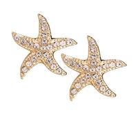 Starfish Stud Earrings for Women, 0.71 Inch Gold Boho Starfish Earrings Studs Rhinestone Starfish Earrings Ocean Earrings Starfish Studs for Women Gift Summer Beach Jewelry Trendy Accessories