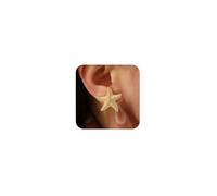 Starfish Stud Earrings for Women Gold and Silver Shell Shape Drop Dangle Earrings Delicate Summer Beach Jewelry Zinc No Gemstone