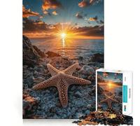 Starfish Sunset 1000 Piece Jigsaw Puzzles for Adults Jigsaw Strong Logic Toy Group Play Clear Edge Perfect Present 50x75cm