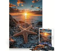 Starfish Sunset Jigsaw Puzzles for Adults 1000 Pieces Pure Logic Toy Stress Free Sharp Cut Santa Wish Item 38x52cm