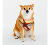 Starfish Sunset Sea Beach Pattern Dog Bandanas, Comfortable Cotton Triangle Bibs Scarfs for Dogs Or Cats, Cute Pet Kerchief for Small Medium Large Dogs-Medium