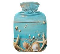 Starfish Teal Hot Water Bottle with Soft Cover Hand Feet Warmer Hot Water Bag for Neck and Shoulder Pain Relief