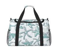 Starfish Travel Tote Bag – Large Reusable Shopping Bag, Vacation Tote, Sports Duffel Bag with Adjustable Crossbody Strap, Black, One Size