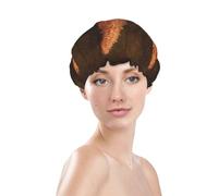 Starfish Vintage Prints Shower Cap Double Layer Lined Waterproof Bathing Shower Hat One Size