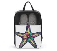 Starfish with Floral Vintage Patterns Shoe Bag for Travel Daily Use Anti-dust Storage Carrier Golf Shoe Pouch