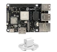 StarFive VisionFive 2 Lite, 4-Core RISC-V Dev Board, 2GB RAM, 4K HDMI, PCIe 2.0, Wi-Fi 6/BT5.4, Gigabit Ethernet, 40-Pin GPIO, Low-Cost Linux SBC for IoT/Edge (8GB + 64GB, with WiFi, Power Kit)