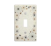 Starflare Single Light Switch Cover Plate, Mid-Century Modern Contemporary Lines Dots Fall Gold Plastic Standard Size Wall Switch Plates Accents for Living Room Bedroom Home Office Decor (Single)