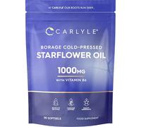 Starflower Oil Capsules 1000mg | High Strength Borage Cold-Pressed Oil with Vitamin B6 | 168mg GLA | 90 Softgels | By Carlyle