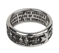 Starforged Compatible with Warhammer 40k Black templars Crusader's Ring[Sterling Silver/Gold Plated]1 PC, 19.5 mm, Gold Sterling Silver Silver