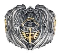 Starforged Dark Angel Ring Mark of HexagramMaton Lion King 1st Legion Ring of Warhammer 40K