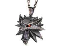 Starforged The Witcher 3: Wild Hunt The Witcher Wolf School Medallion Silver Pendant Game Merchandise Officially Authorized, Sterling Silver, Created Ruby