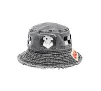 Starforged Warhammer 40K Orks Brutally Cunning Bucket Hat | Distressed Orks bucket hat with Goff-inspired skull and checkerboard details, approx. 7.8 cm crown and 6.4 cm brim