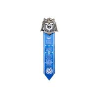 Starforged Warhammer 40K Space Marines Ultramarines Heavy Pin | Zinc alloy emblem with blue ribbon, sculpted eagle and skull details, approx. 63.3 g