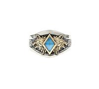 Starforged Warhammer 40K Space Wolves Ring of Leman Russ Wolf King Memorial Ring, Blue, Metal, No Gemstone