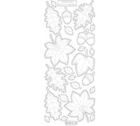 Starform Peel Off Sticker 3212 - transparent glitter stitch design leaves