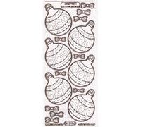 Starform Transparent Glitter Sticker Design 3217 - Christmas baubles in gold