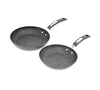 Starfrit The Rock 2-PC 9.5" (24cm) and 8" (20cm) Non-Stick Fry Pans - Durable Forged Aluminum - Oven Safe - PFOA Free - Easy to Clean - Black