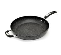 Starfrit The Rock Classic 12.5" Deep Frying Pan Non-Stick with Auxiliary Handle, Durable Forged Aluminium, Oven Safe, PFOA Free, Easy to Clean