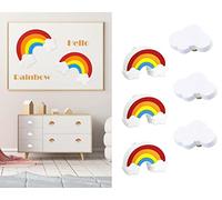 Stargallery 6 Pieces Cute Cartoon Shape Silicone Knobs for Kids Girls Boys Soft Rubber Knobs for Cabinet Drawer Dresser Closets Toy Organizer Box Bookcase for Kids Room (Mix A, Rainbow)