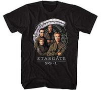 Stargate Sg-1 Team in Gate Mens T-Shirt Funny Design Tee Shirt Size 3XL Black