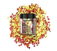 Stargazer Chunky Glitter Shaker, UV Orange. Cosmetic glitter for use on the eyes, lips, face, body, hair and nails.