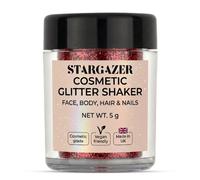 Stargazer Glitzy Body Glitter Shaker Red | Face Body Eyes Hair & Nails Sparkle | Fine Festival Makeup | Cruelty-Free Cosmetic