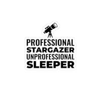 Stargazer Humor Sticker - Sleep-Deprived Astronomer Vinyl Decal for Night Sky Lovers (4" × 4")