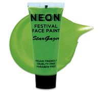 Stargazer Neon UV-Reactive Festival Face and Body Paint, Sweat Proof Vibrant Colour, Green