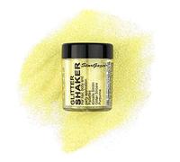 Stargazer Pastel Glitter Shaker, Yellow. Cosmetic glitter powder for use on the eyes, lips, face, body, hair and nails.