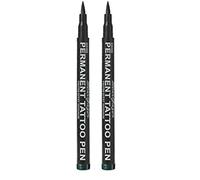 Stargazer Semi-Permanent Vegan Tattoo Pen 6. Up To 24 Hour Strong Dark Green Colour For Skin Art With A Fine Line Nib. (Pack of 2)