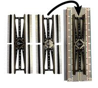 Stargazer SMD to DIP Dual Sided Breakout for 100-xQFP, xQFN, xDFP, xDFN (0.5mm and 0.4mm Pitch) with Gold Plated Headers [2 Pack]
