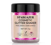 Stargazer UV Pink Neon Body Glitter Shaker - Fine Glitter for Face, Body, Eyes, Hair & Nails - UV Reactive Festival & Party Makeup - Cruelty-Free