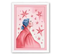 Stargazer's Dream Boho Framed Wall Art Print A2 (59.4×42cm) White, Wall Decor for Living Room, Bedroom, Office & Home, Ready to Hang, Art Gift