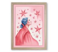 Stargazer's Dream Boho Framed Wall Art Print A3 (42×29.7cm) Oak, Wall Decor for Living Room, Bedroom, Office & Home, Ready to Hang, Art Gift
