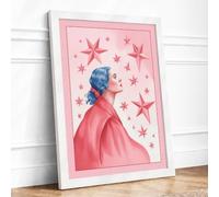 Stargazer's Dream Boho Framed Wall Art Print A3 White