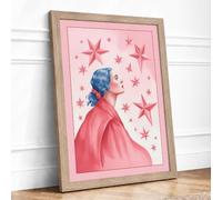 Stargazer's Dream Boho Framed Wall Art Print A4 (29.7×21cm) Oak, Wall Decor for Living Room, Bedroom, Office & Home, Ready to Hang, Art Gift