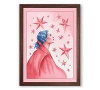 Stargazer's Dream Boho Framed Wall Art Print A4 (29.7×21cm) Walnut, Wall Decor for Living Room, Bedroom, Office & Home, Ready to Hang, Art Gift