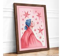 Stargazer's Dream Boho Framed Wall Art Print A4 Walnut