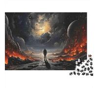 Stargazing 1000 Piece Space Landscape Jigsaw Puzzle for Adults Thick Paper Material Sci-Fi Universe Brain Training Home Decor 38x26cm/1000pcs